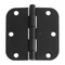 Cauldham Heavy-Duty 3-1/2" Interior Door Hinges with 5/8" Radius Corners - Black